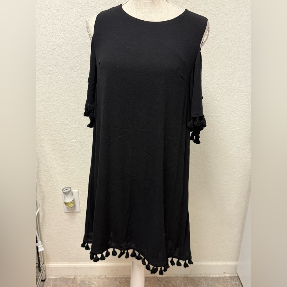 JODIFL Black Dress with Tassel Details Size Small - Picture 11 of 14